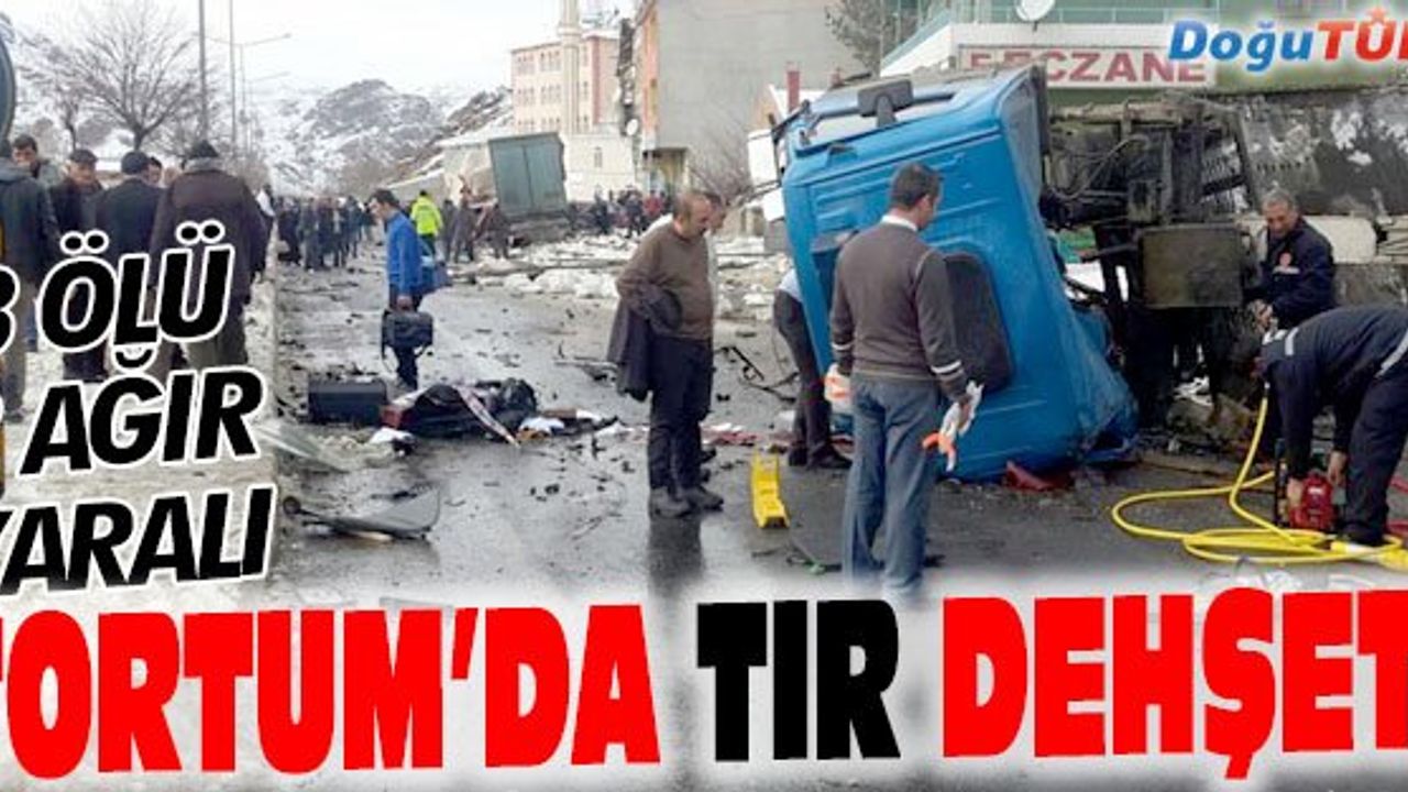 TORTUM'DA TIR ÖNÜNE ÇIKANI EZDİ GEÇTİ: 3 ÖLÜ, 2 AĞIR YARALI