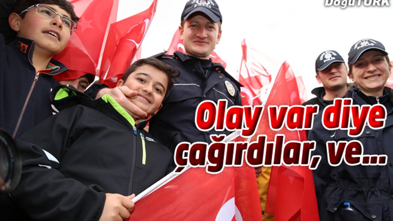 Olay var diye okula gelen polise sürpriz!