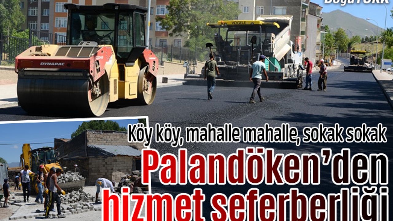 Palandöken Belediyesinin asfalt ve kilit parke çalışması devam ediyor