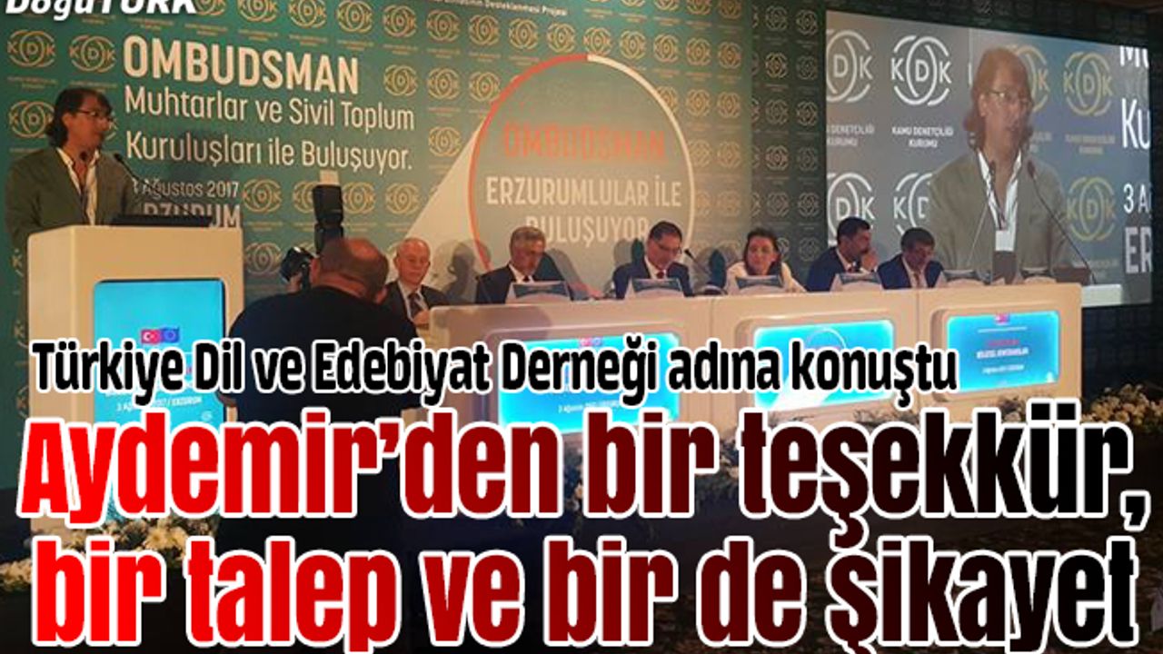 Aydemir'den  bir teşekkür, bir talep ve bir de şikâyet