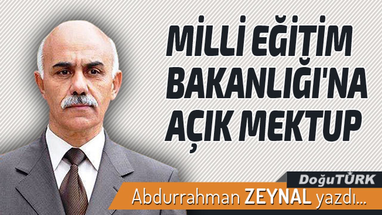 MİLLİ EĞİTİM BAKANLIĞI'NA AÇIK MEKTUP