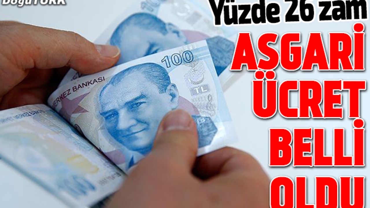Asgari ücret 2 bin 20 lira oldu