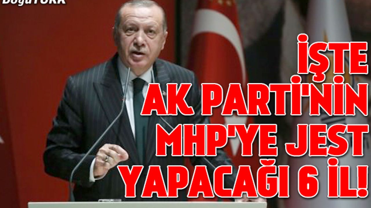 İşte AK Parti'nin MHP'ye jest yapacağı 6 il!