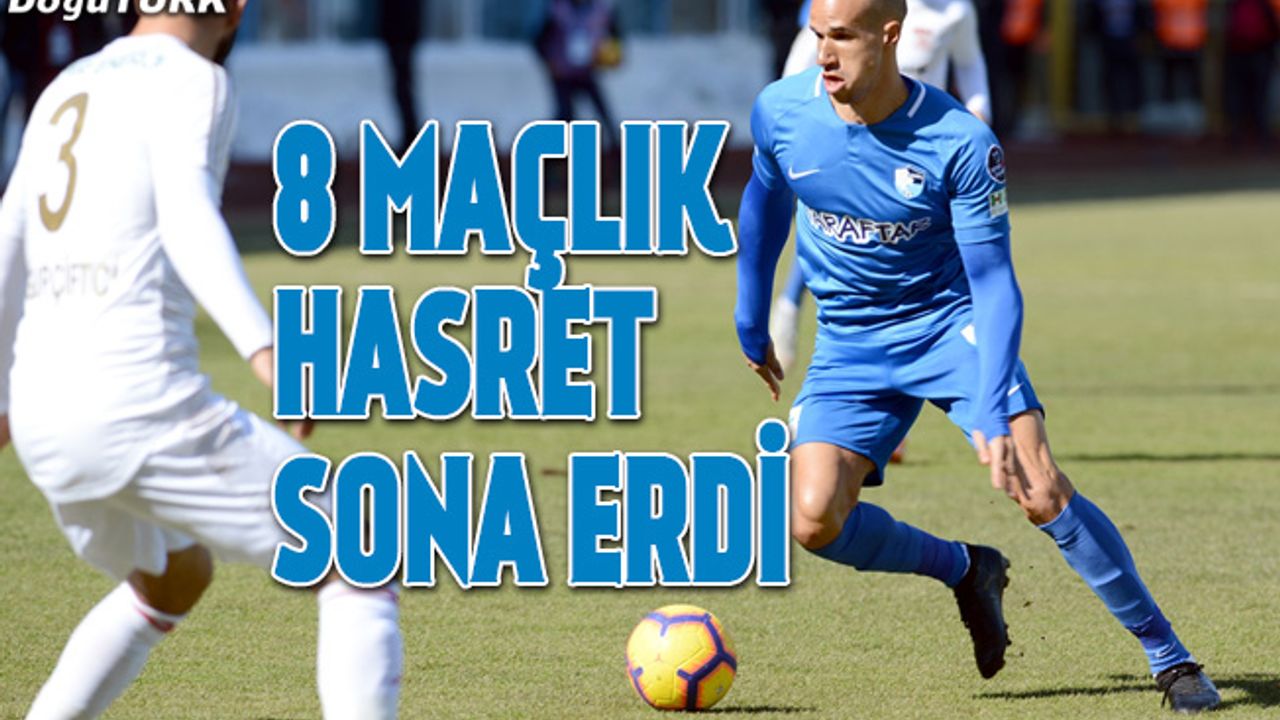 Erzurumspor'un 8 maçlık galibiyet hasreti sona erdi
