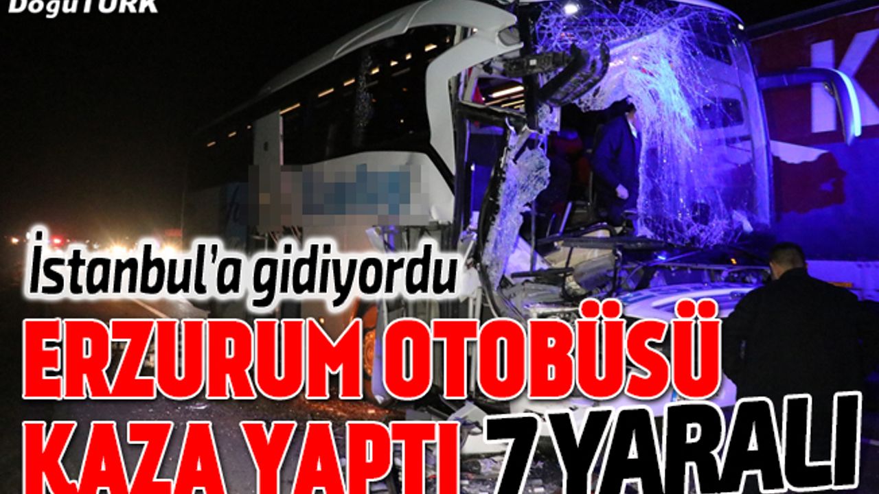 Yolcu otobüsü tıra çarptı: 7 yaralı
