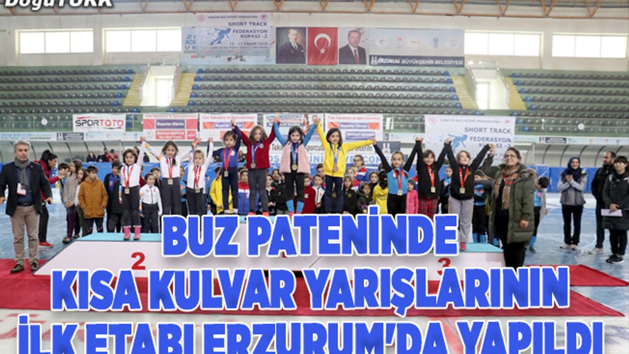 Buz pateninde kısa kulvar yarışlarının ilk etabı Erzurum'da yapıldı