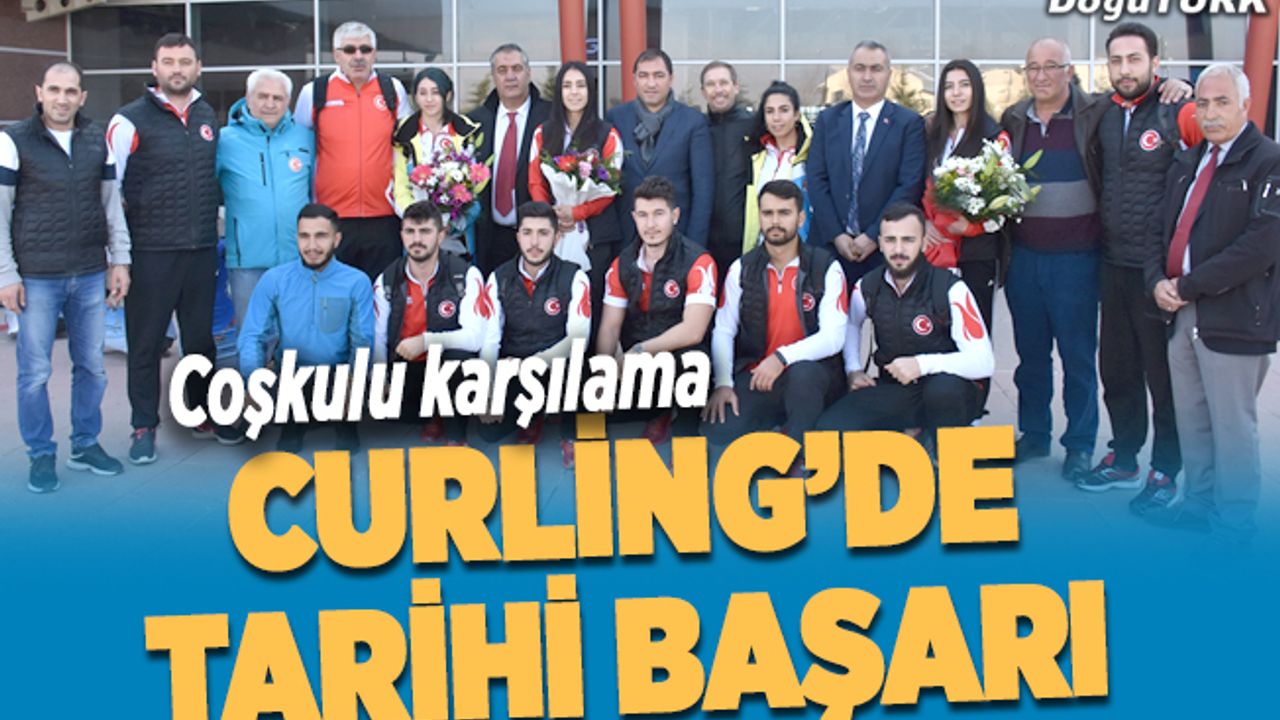 Curling Milli Takımı'na davul zurnalı karşılama