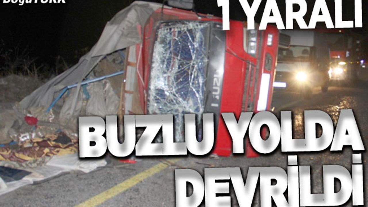 Erzurum'da kamyonet devrildi: 1 yaralı