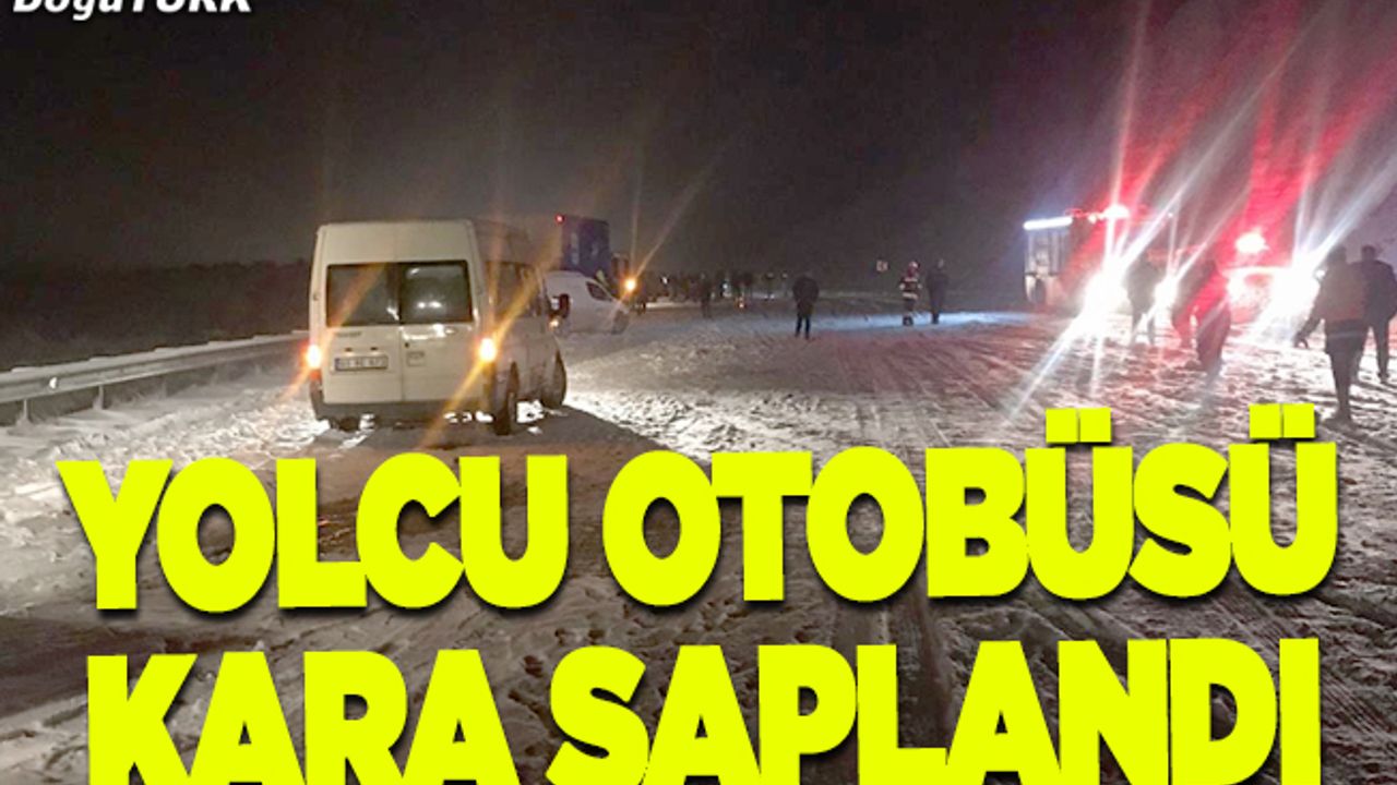Kara saplanan yolcu otobüsü ulaşımı etkiledi