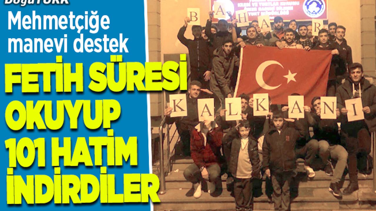 Erzurum'da öğrencilerden Mehmetçiğe manevi destek