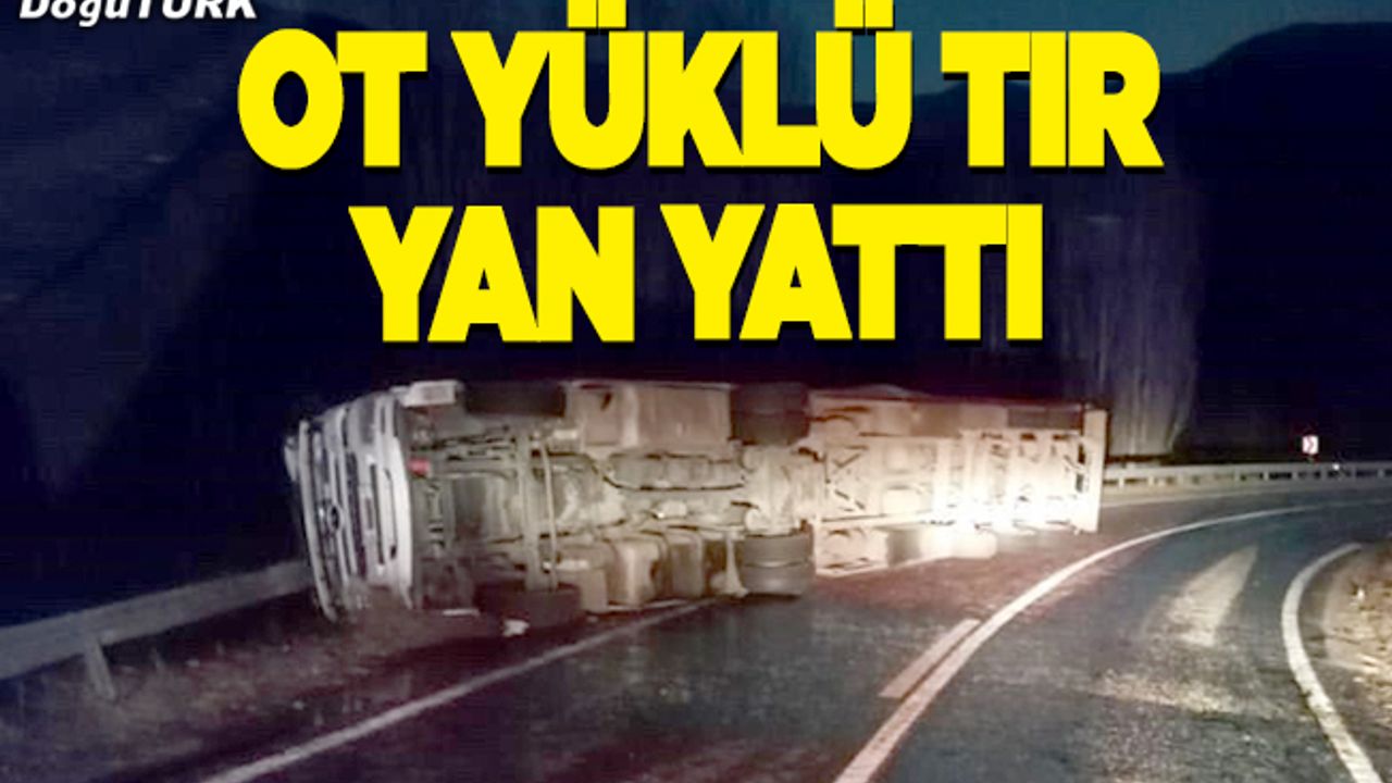 Oltu'da tır devrildi: 1 yaralı