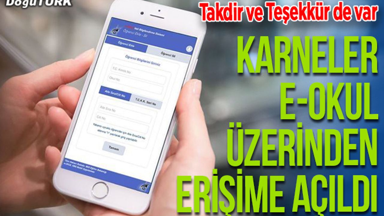 Öğrencilerin karneleri e-Okul üzerinden erişime açıldı