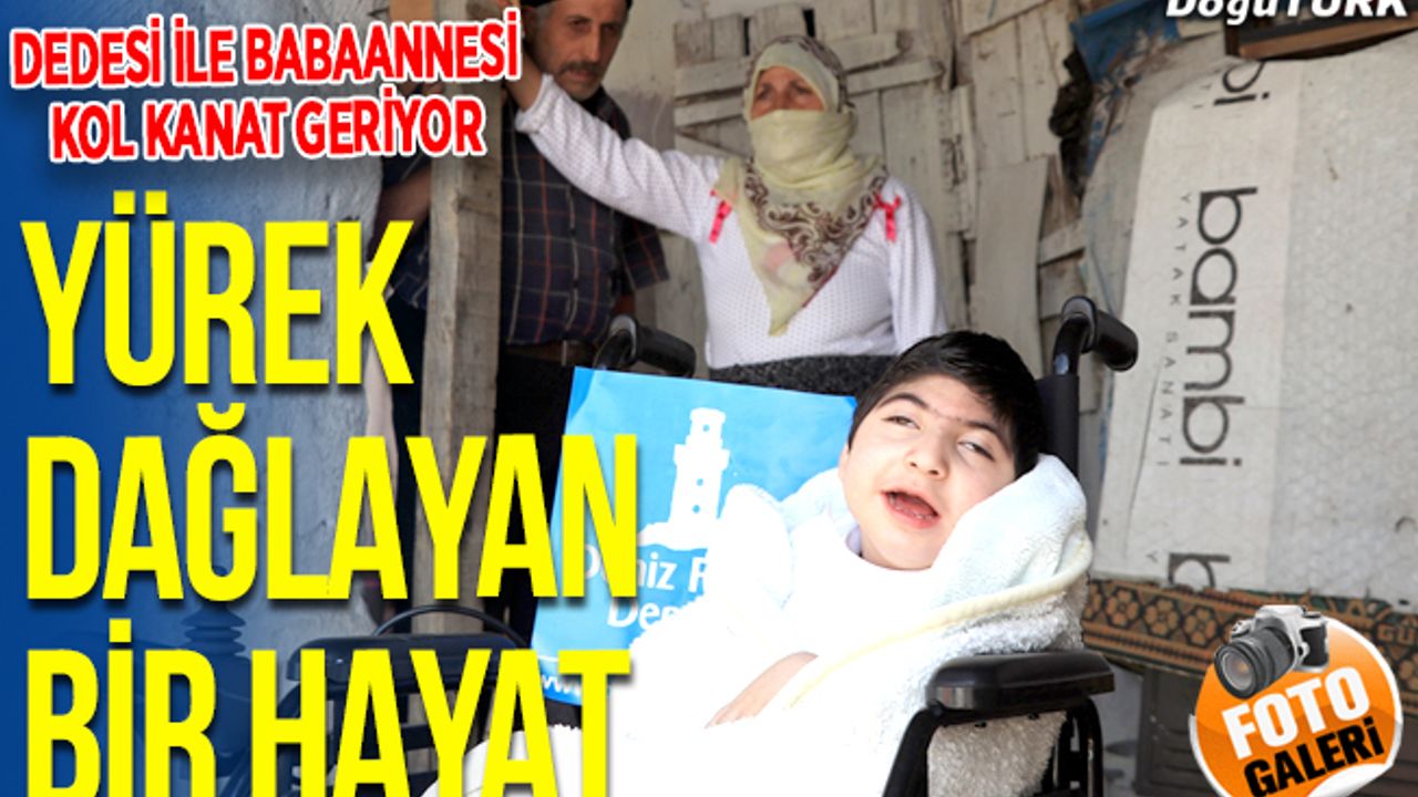 Minik Devran'a görme engelli dedesi ile babaannesi kol kanat geriyor