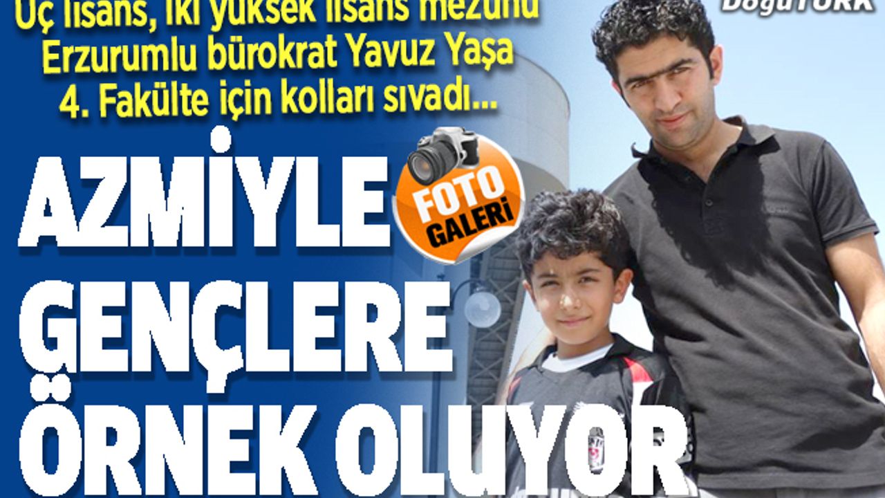 Azmiyle gençlere örnek oluyor…