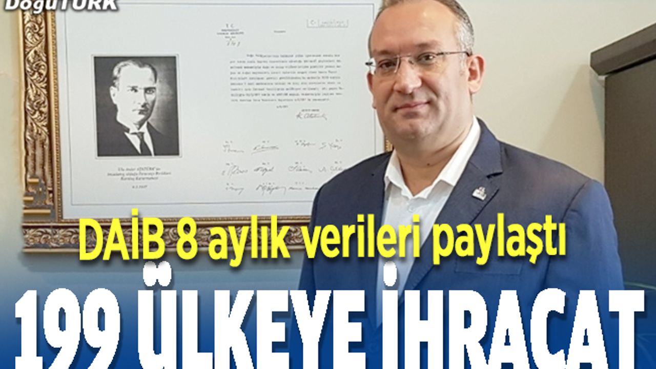 DAİB üyelerinden 199 ülkeye 8 ayda 1,2 milyar dolarlık ihracat