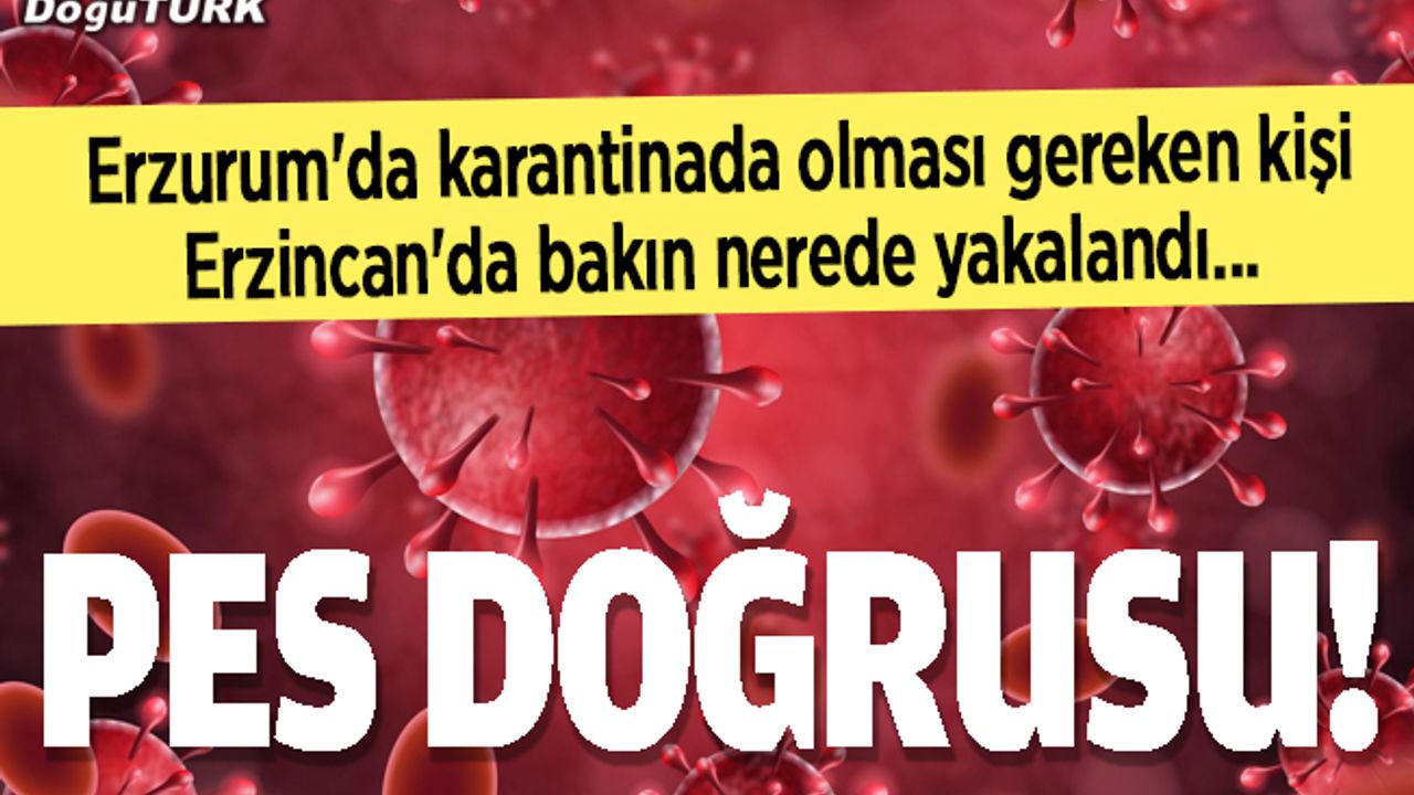 Erzurum'da karantinada olması gerekirken Erzincan'da yakalandı