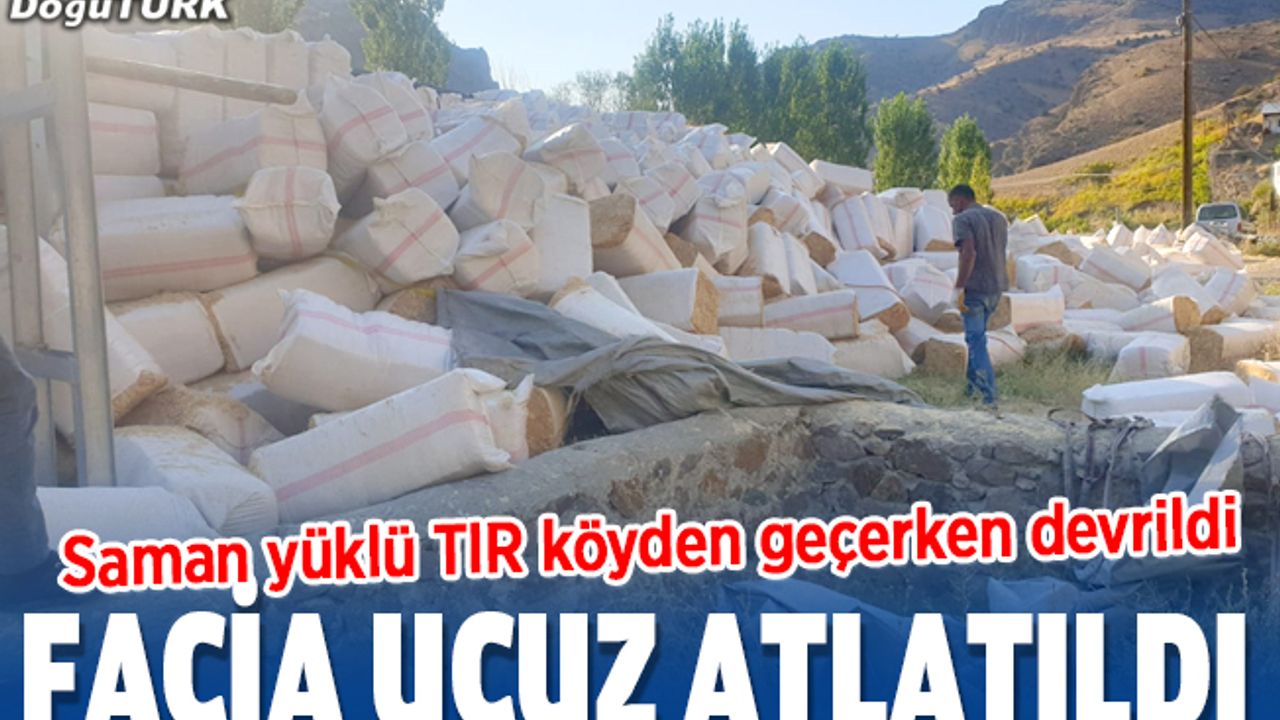 Erzurum'da TIR devrildi, sürücü yaralandı