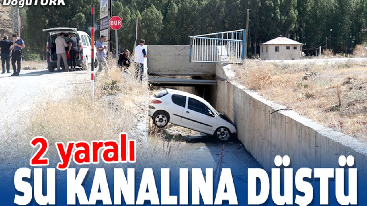 Otomobil su kanalına düştü: 2 yaralı