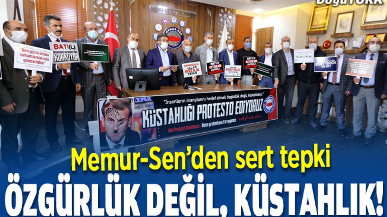 Memur-Sen üyelerinden Fransa Cumhurbaşkanı Macron'a tepki