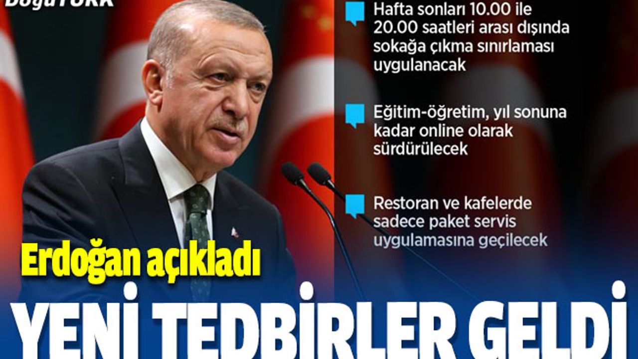 Cumhurbaşkanı Erdoğan Kovid-19'a ilişkin yeni tedbirleri açıkladı