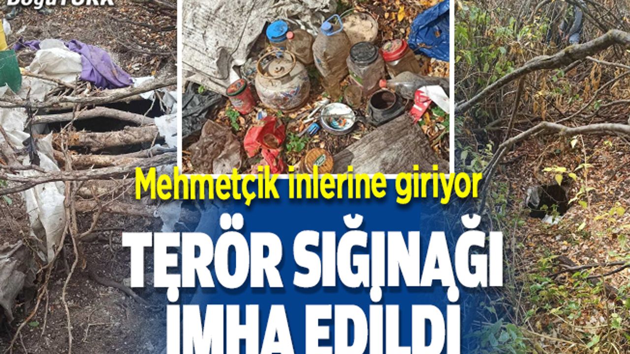 Erzurum'da teröristlerce kullanılan bir sığınak imha edildi