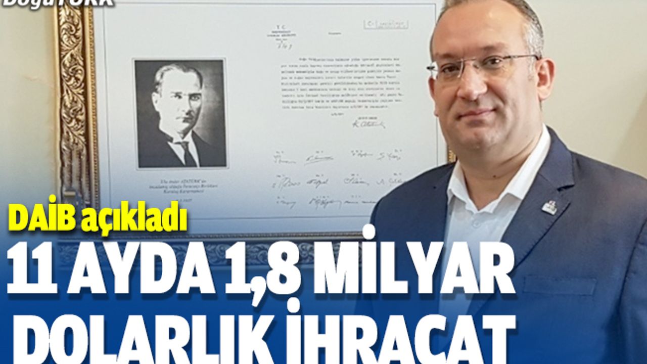 Doğu Anadolu İhracatçılar Birliği üyelerinden 11 ayda 1,8 milyar dolarlık ihracat