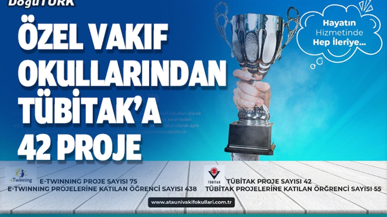 Atatürk Üniversitesi Özel Vakıf Okulları öğrencileri TÜBİTAK'a 42 proje geliştirdi