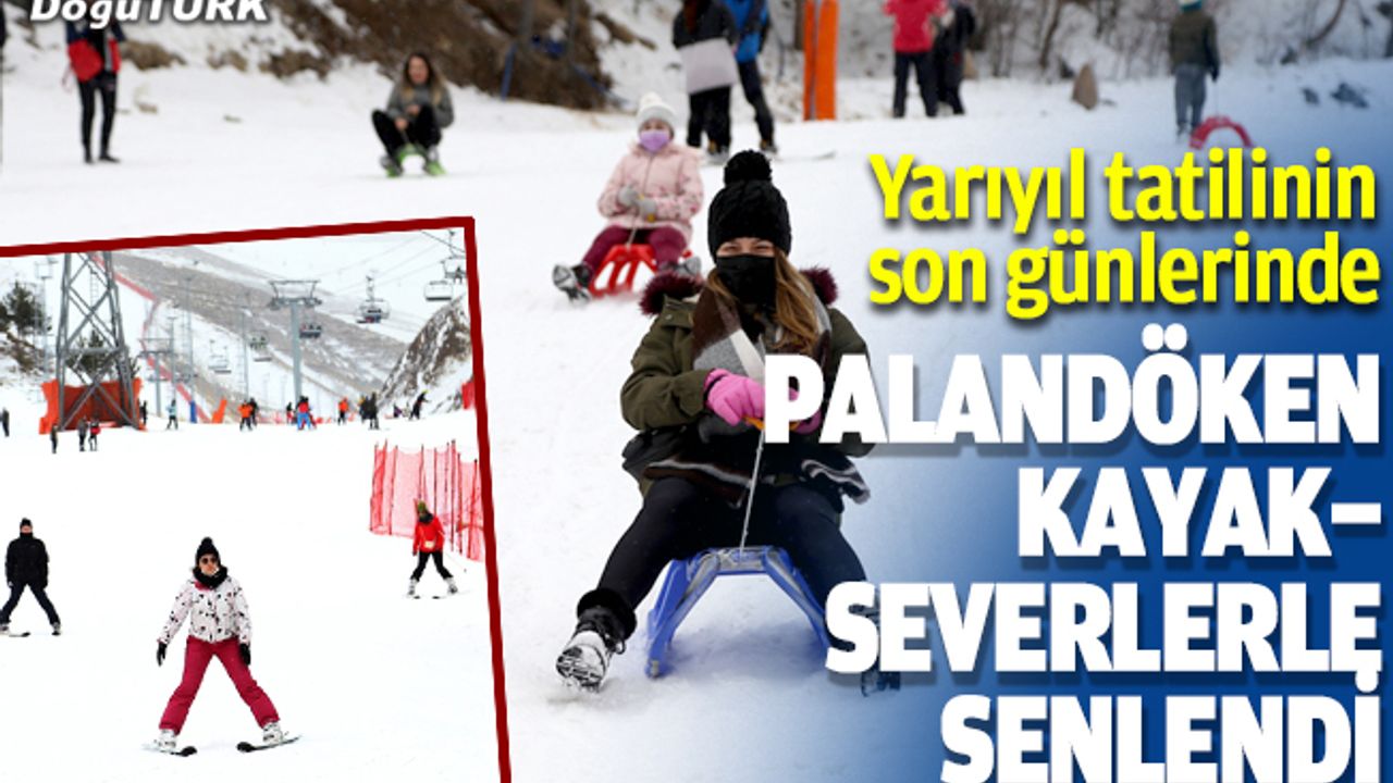 Palandöken yarıyıl tatilinin son günlerinde kayakseverlerle şenlendi