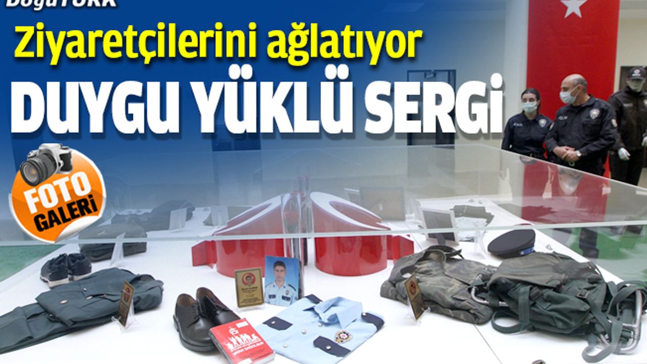 Erzurum'da şehit polislerin kıyafetlerinin yer aldığı sergi duygulandırıyor