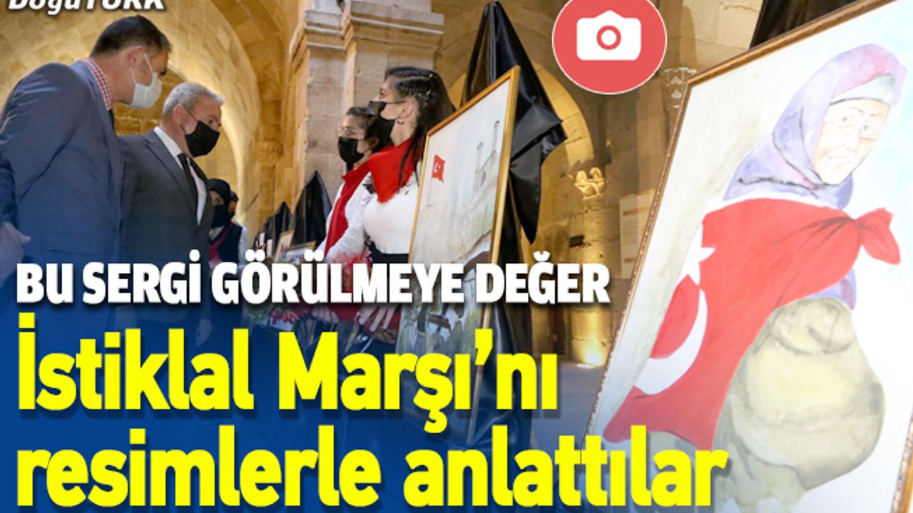 İstiklal Marşı'nın kıtalarını çizdikleri resimlerle anlattı