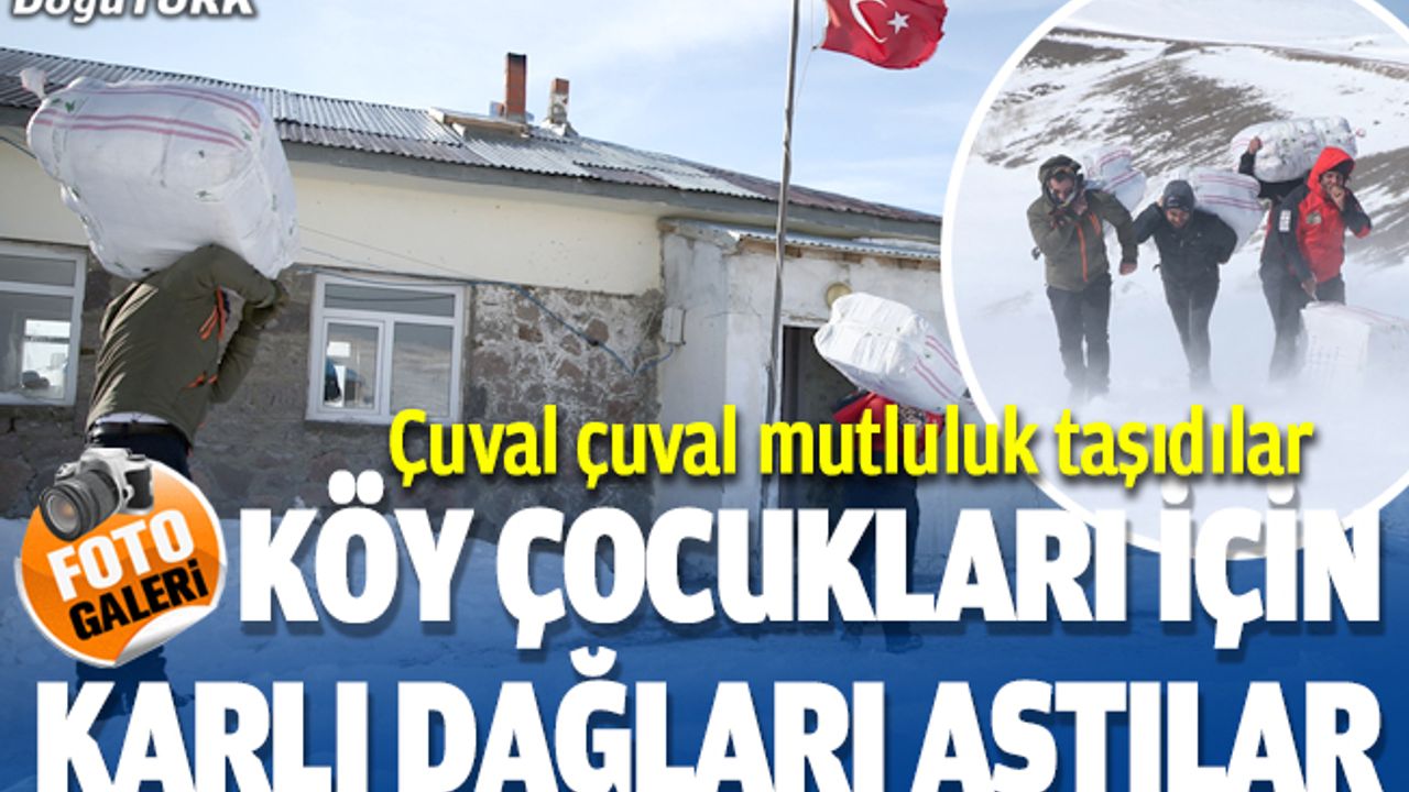 Off-road tutkunları Erzurum'daki köy çocukları için zorlu yolları aştı