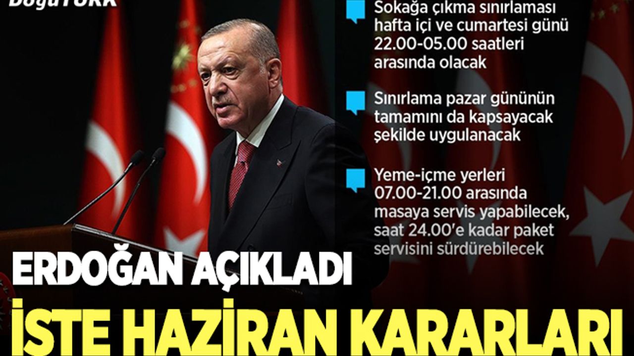Erdoğan, haziran ayına ilişkin kademeli normalleşme takvimini açıkladı
