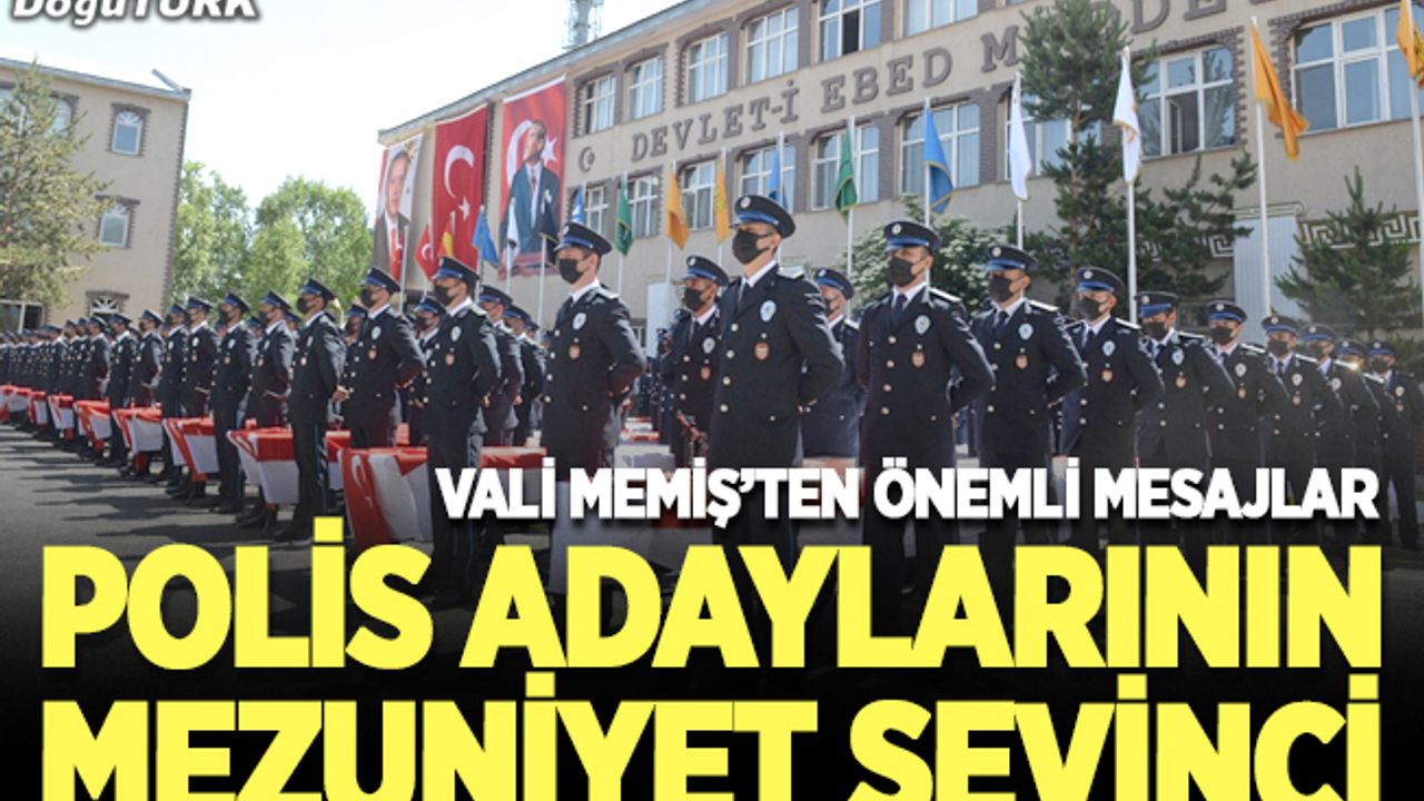 Erzurum'da polis adaylarının mezuniyet sevinci