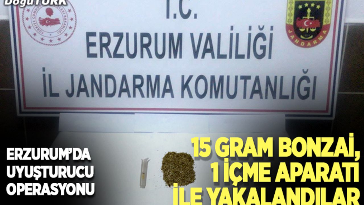 15 gram bonzai, 1 içme aparatı ele geçirildi