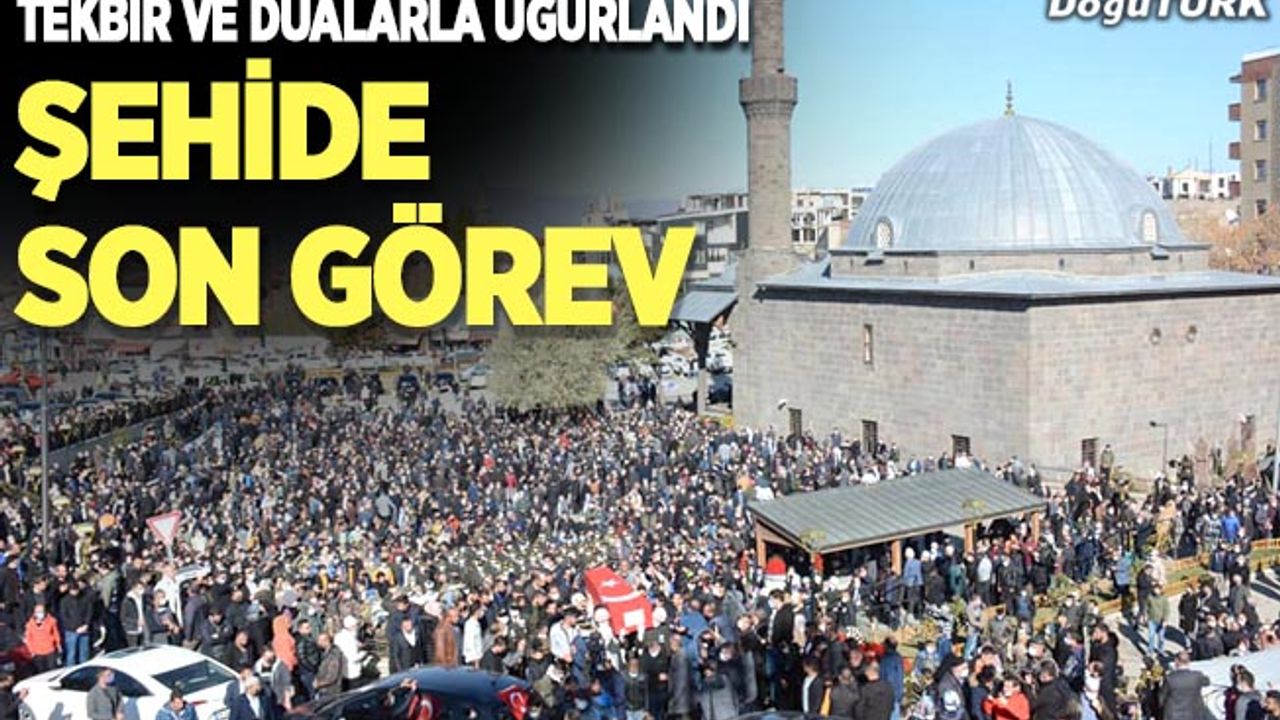 Erzurum'da Şehit Uzman Çavuş son yolculuğuna uğurlandı