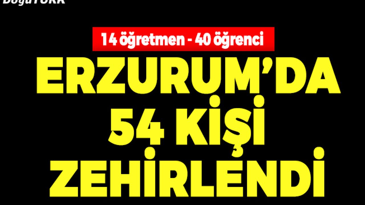 Erzurum'da öğrenci ve öğretmenler zehirlendi