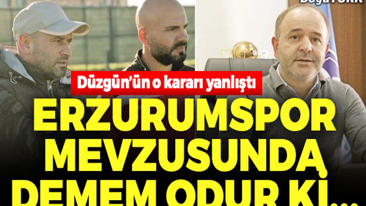 Erzurumspor mevzusunda demem odur ki..