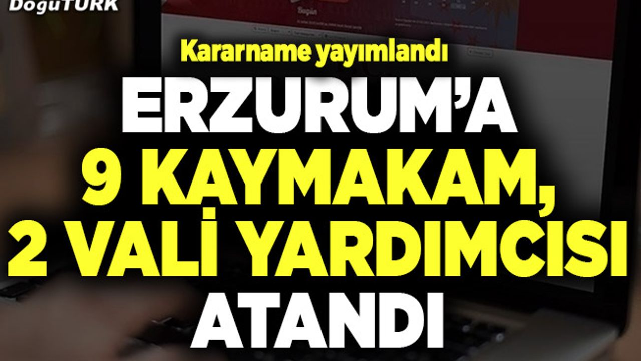 Kararname yayımlandı; Erzurum’a 9 kaymakam, 2 vali yardımcısı atandı