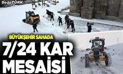 Büyükşehir karla mücadelede 7/24 mesaide