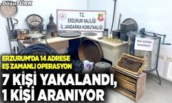 Erzurum’da 14 adrese eş zamanlı operasyon!