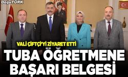 Tuba öğretmene başarı belgesi