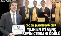 Doç. Dr. Şahin’e yılın en iyi genç beyin cerrahı ödülü