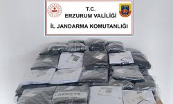 Horasan'da kaçak tişört operasyonu