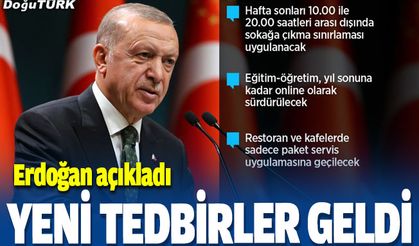 Cumhurbaşkanı Erdoğan Kovid-19'a ilişkin yeni tedbirleri açıkladı