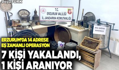 Erzurum’da 14 adrese eş zamanlı operasyon!