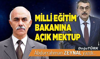 MİLLİ EĞİTİM BAKANINA AÇIK MEKTUP