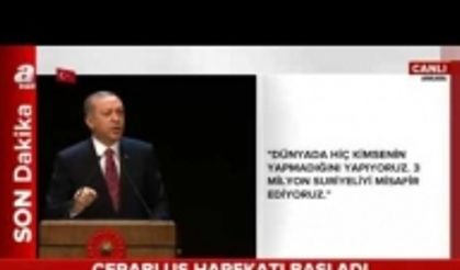 CUMHURBAŞKANI ERDOĞAN'IN SÖZLERİ SALONU AYAĞA KALDIRDI