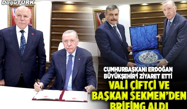 Erdoğan, Erzurum Büyükşehir Belediyesi’ni ziyaret etti