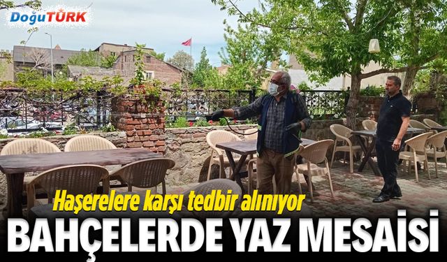 Bahçelerde yaz mesaisi sürüyor