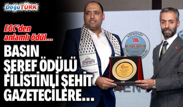 Basın Şeref Ödülü Filistinli şehit gazetecilere...